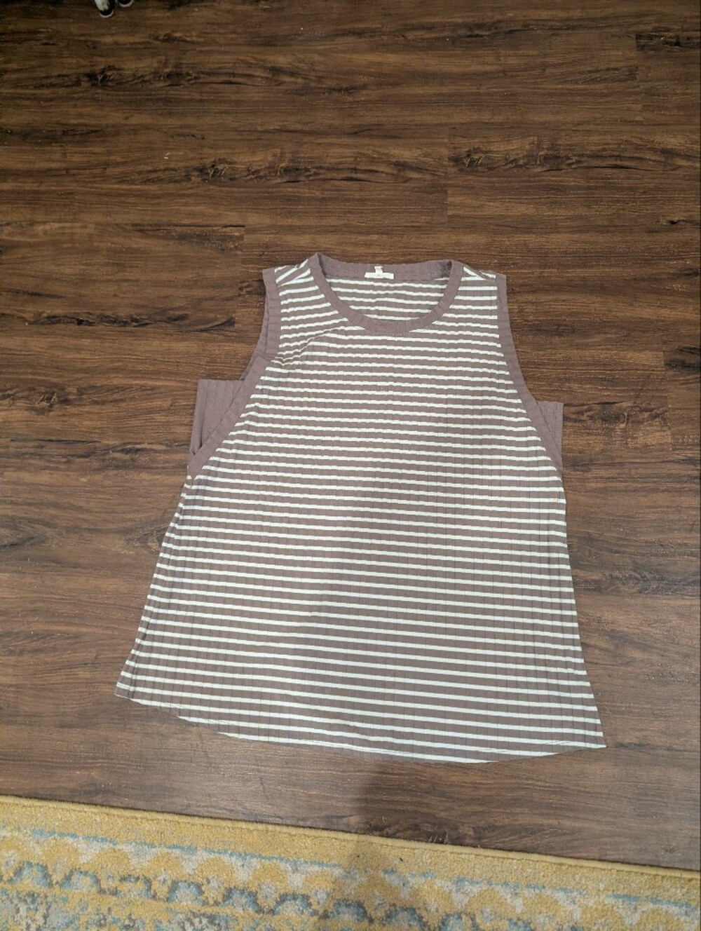 Maurices Mauve and White Striped Tank Top